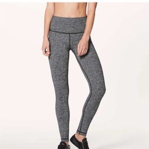 Lululemon Heathered Slate Gray Wunder Under Hi-Rise Leggings Size 6